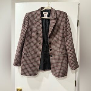 Worthington Red and Black Checkered Blazer